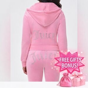 New! Juicy Couture Pink Velour Hoodie Set ♡ Size: L ♡